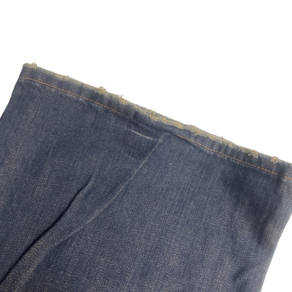 Abercrombie and Fitch Jeans 10 Long 100% Cotton BootCut Wide Leg Distressed Hem - Picture 4 of 7